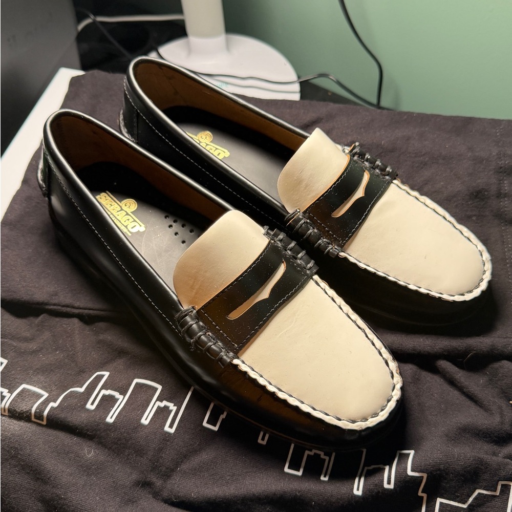 Sebago Black and White Loafers